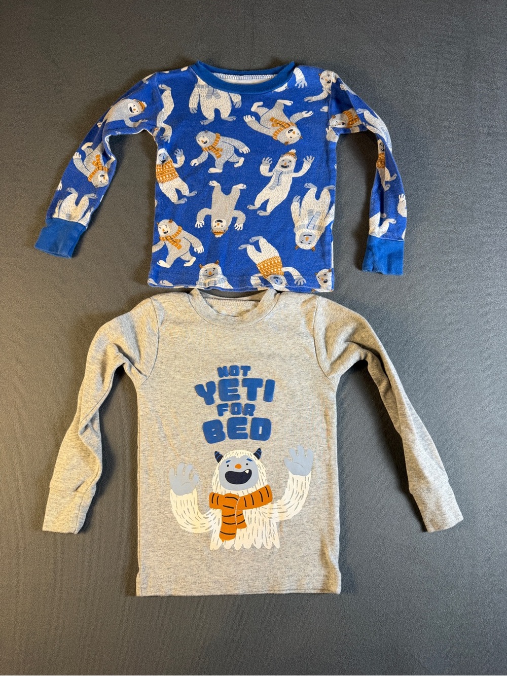 Carter's Blue & Gray Yeti Print Long-Sleeve Tee Set